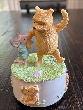 Winnie the Pooh and Piglet Figurine Music Box Enesco The Magic Flute